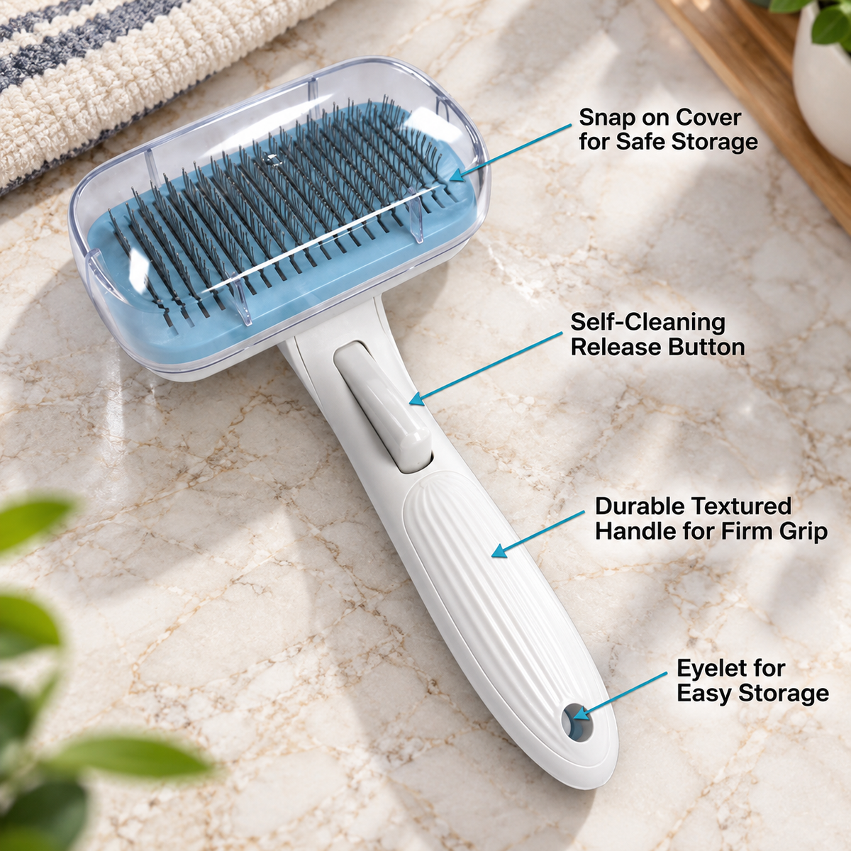Self-Cleaning Slicker Brush